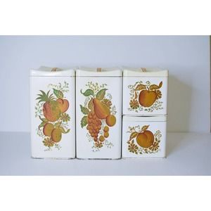 MCM Canister Set, Ransburg Hand Painted, Mid Century Modern